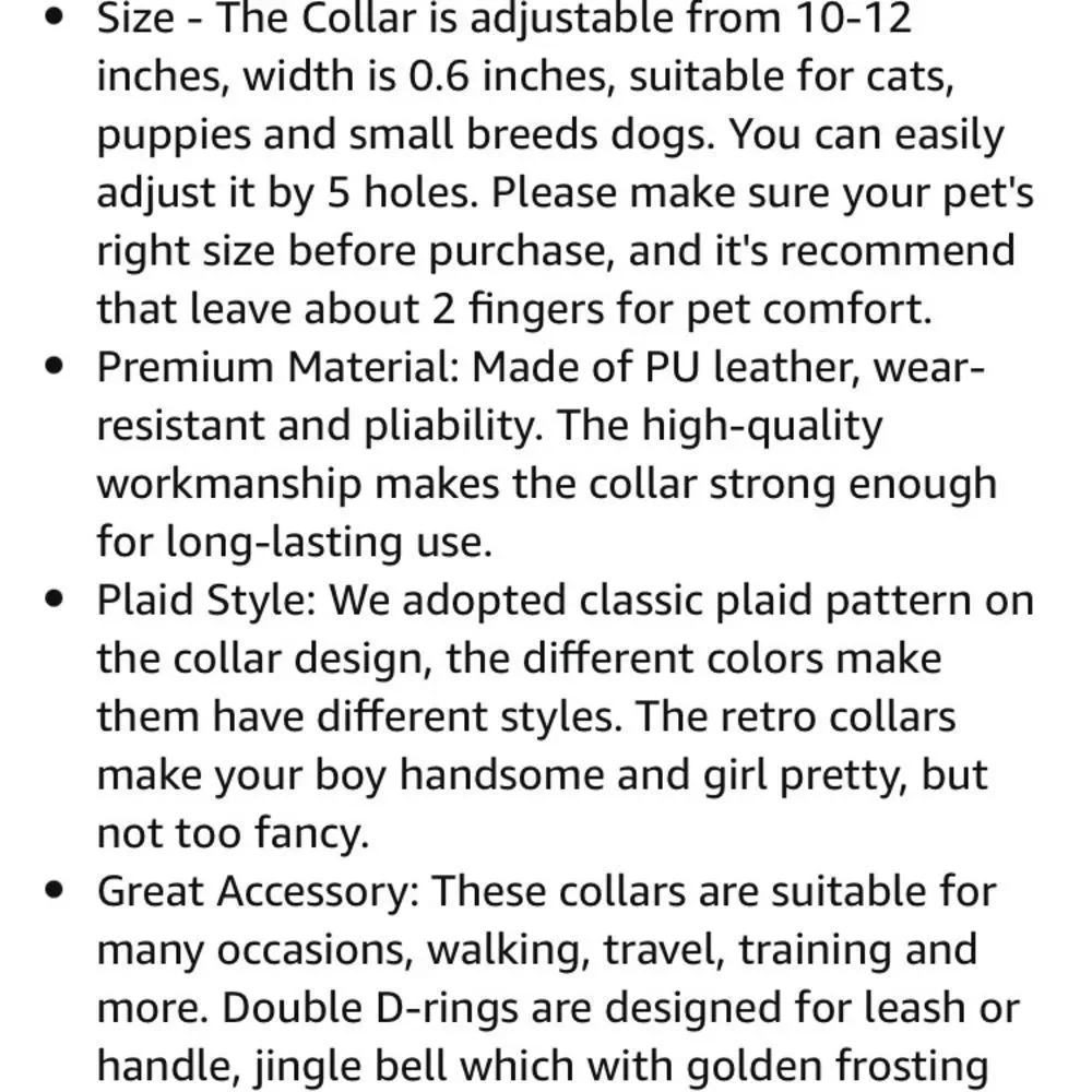 Soft Leather Dog Cat Collar with Bells